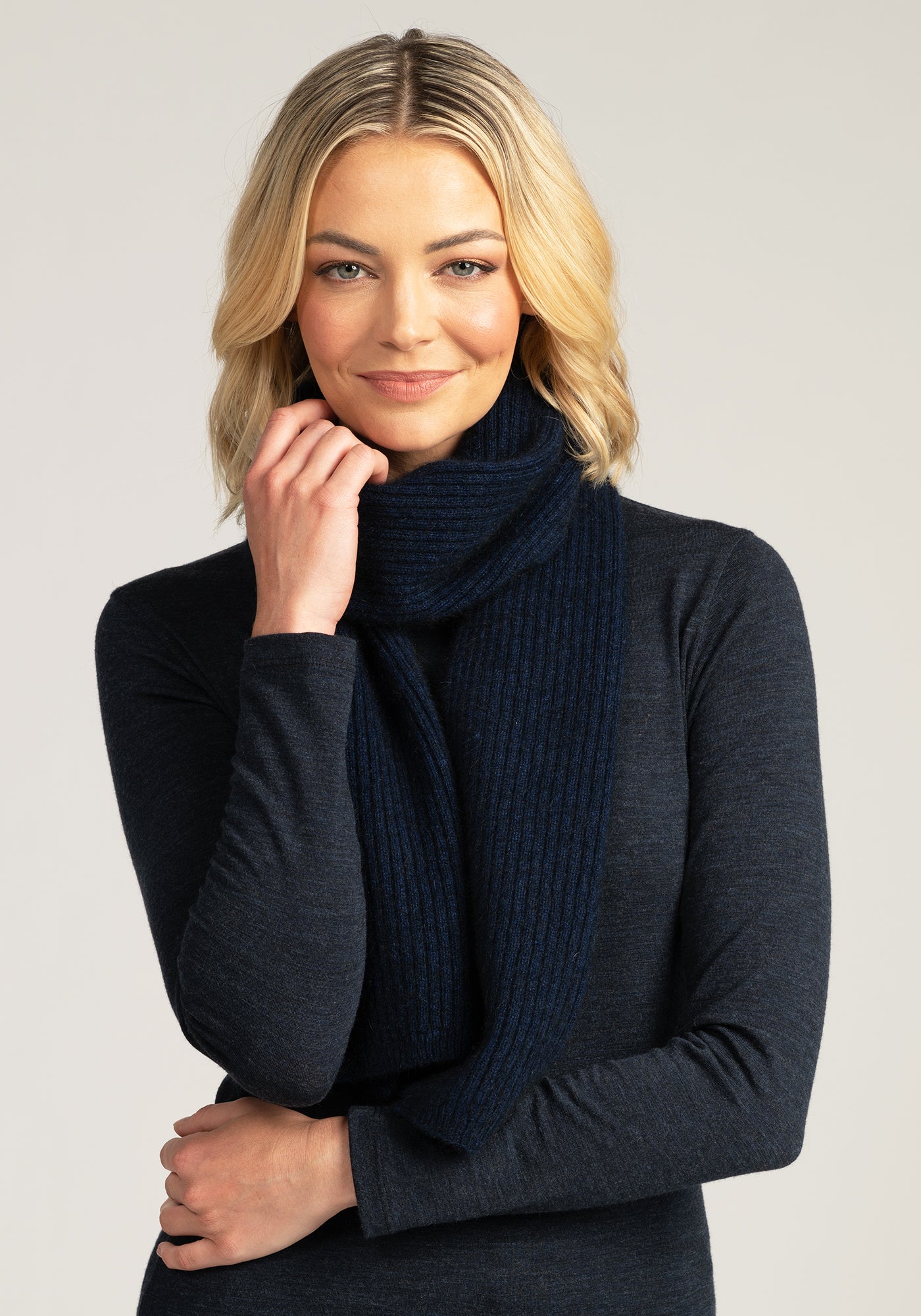 Merino Possum Ribbed Scarf by Merino Mink – Little Alpaca