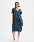 Tirelli V neck Diagonal Seam Dress